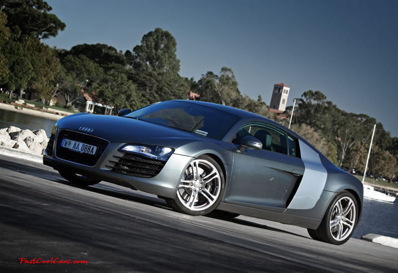Audi R8 Designed to compete against the Porsche 911, the new Audi R8 features quattro permanent four-wheel drive, space frame aluminum body and the mid-mounted 420 bhp V8 FSI engine