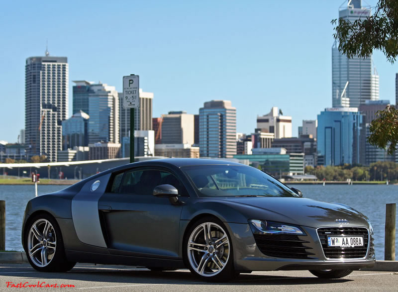 Audi R8 Designed to compete against the Porsche 911, the new Audi R8 features quattro permanent four-wheel drive, space frame aluminum body and the mid-mounted 420 bhp V8 FSI engine