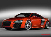 Audi R8 Designed to compete against the Porsche 911, the new Audi R8 features quattro permanent four-wheel drive, space frame aluminum body and the mid-mounted 420 bhp V8 FSI engine, and lots of carbon fiber.