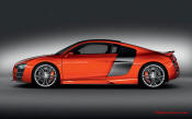 Audi R8 Designed to compete against the Porsche 911, the new Audi R8 features quattro permanent four-wheel drive, space frame aluminum body and the mid-mounted 420 bhp V8 FSI engine, and lots of carbon fiber.