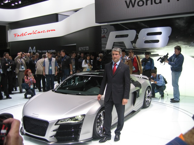 Audi R8 Designed to compete against the Porsche 911, the new Audi R8 features quattro permanent four-wheel drive, space frame aluminum body and the mid-mounted 420 bhp V8 FSI engine