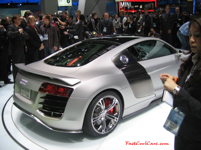 Audi R8 Designed to compete against the Porsche 911, the new Audi R8 features quattro permanent four-wheel drive, space frame aluminum body and the mid-mounted 420 bhp V8 FSI engine