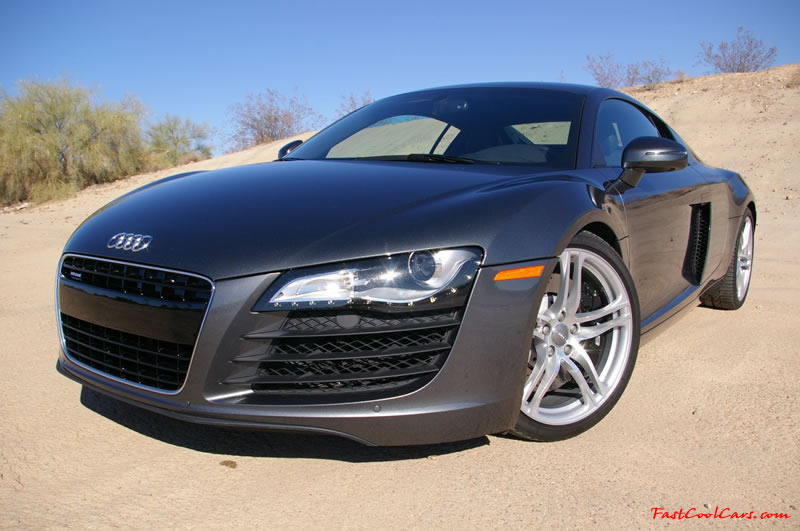 Audi R8 Designed to compete against the Porsche 911, the new Audi R8 features quattro permanent four-wheel drive, space frame aluminum body and the mid-mounted 420 bhp V8 FSI engine