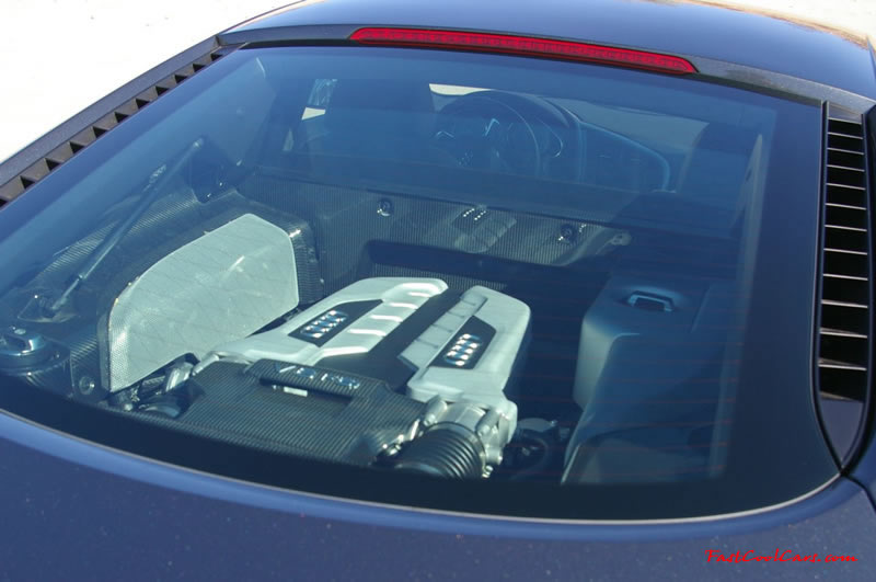 Audi R8 Designed to compete against the Porsche 911, the new Audi R8 features quattro permanent four-wheel drive, space frame aluminum body and the mid-mounted 420 bhp V8 FSI engine