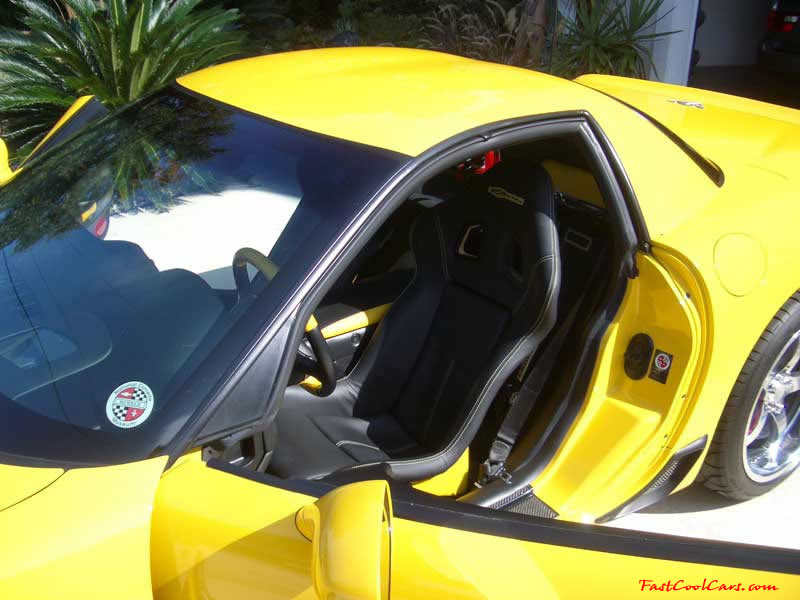 C5 Chevrolet Z06 Corvette 2001 - 2004, 385 to 405 horsepower, Aluminum block and heads LS6, all with 6 speeds.  America's sport car in Millennium Yellow, with awesome aftermarket hood, and CCW SP500 polished aluminum wheels.