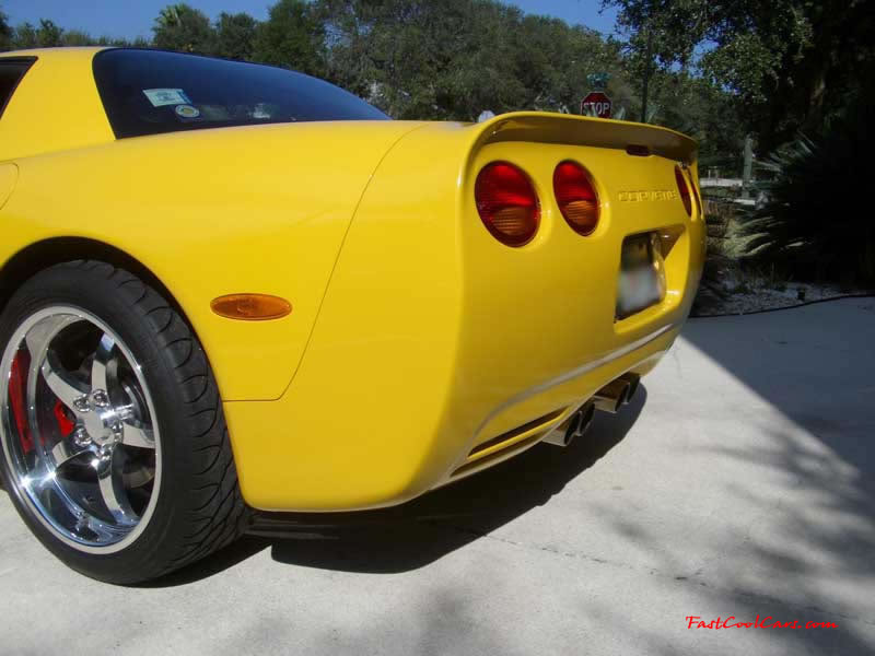 C5 Chevrolet Z06 Corvette 2001 - 2004, 385 to 405 horsepower, Aluminum block and heads LS6, all with 6 speeds.  America's sport car in Millennium Yellow, with awesome aftermarket hood, and CCW SP500 polished aluminum wheels.