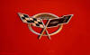 C5 Chevrolet Z06 Corvette 2001 - 2004, 385 to 405 horsepower, Aluminum block and heads LS6, all with 6 speeds.  America's sport car in red. 50th anniverssary C5 emblem.