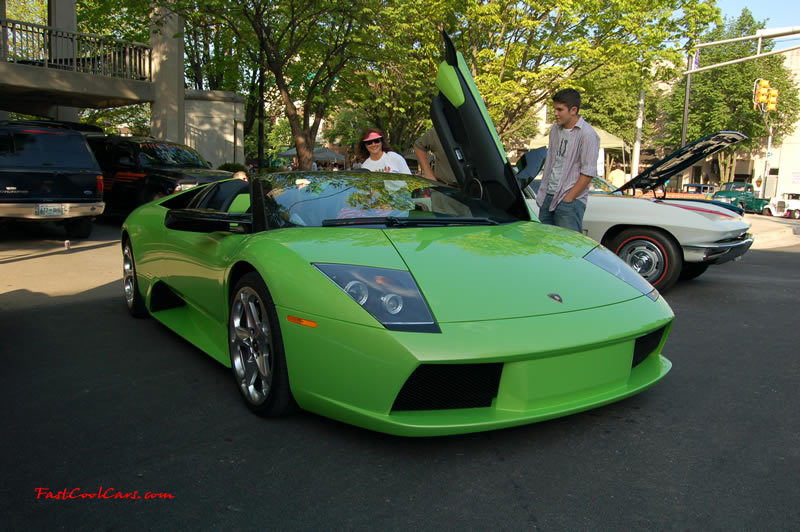 Lime Green Lamborghini Gallardo at the Cleveland TN monthly car shows and events with hot rods, muscle cars, famous cars, rare cars, wild cars, fast cars, cool cars, rat rods, supercharged cars, new whips, and much more.