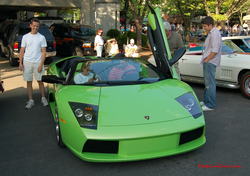 Lime Green Lamborghini Gallardo at the Cleveland TN monthly car shows and events with hot rods, muscle cars, famous cars, rare cars, wild cars, fast cars, cool cars, rat rods, supercharged cars, new whips, and much more.