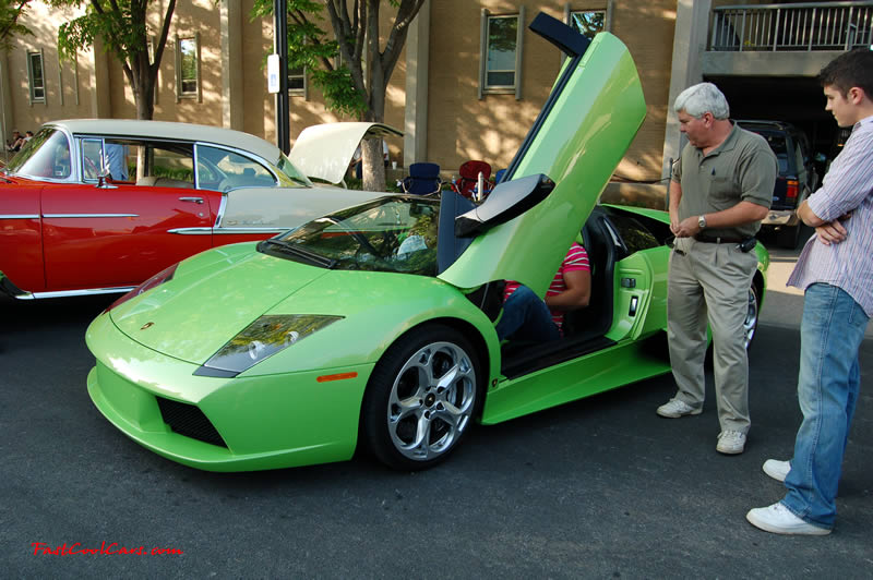 Lime Green Lamborghini Gallardo at the Cleveland TN monthly car shows and events with hot rods, muscle cars, famous cars, rare cars, wild cars, fast cars, cool cars, rat rods, supercharged cars, new whips, and much more.