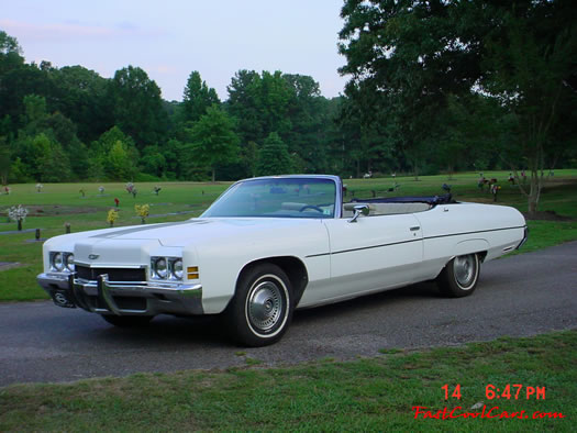 White 1972 Chevrolet Impala convertible for sale.