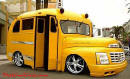Lowriders that have been lowered, dropped, slammed, and scraping. Low rider school bus.