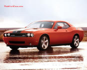 New Dodge Challenger, 6.1 V8 Hemi, 425 crank horsepower, 420 crank foot pounds of torque. SRT8