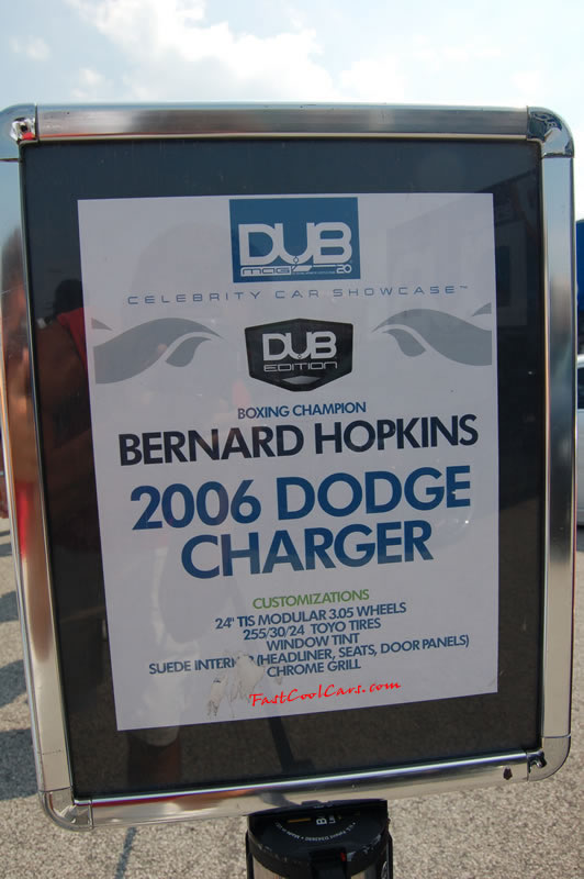 Pimped out ride, Pimp my ride with cool paint, and huge DUB chrome wheels. Bernard Hopkins. 2006 Dodge Charger - 24" TIS Modular 3.05 Wheels, 255/30/24 Toyo Tires.