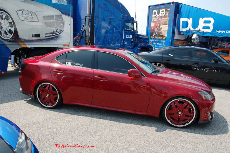 Pimped out ride, Pimp my ride with cool paint, and huge DUB chrome and red wheels.