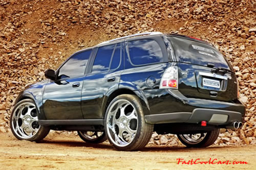 Pimped out ride, Pimp my ride with custom paint. SUV with huge wheels.