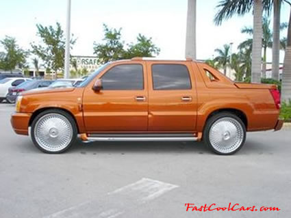 Pimped out ride, Pimp my ride with custom paint. Huge Chrome wheels, tinted windows, and lots of modifications.