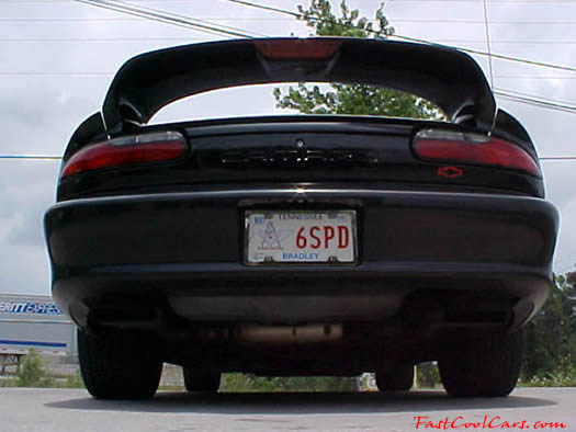 1993 Camaro Z28, LT1, 6 speed, rear view, Flowmaster dual exhaust, wide tires