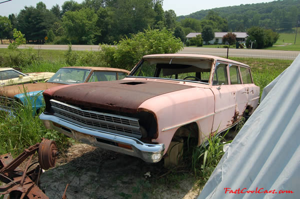 1966 Chevrolet Nova Wagon, It does have motor, $950 - Rare collectible vintage classic cars for sale.