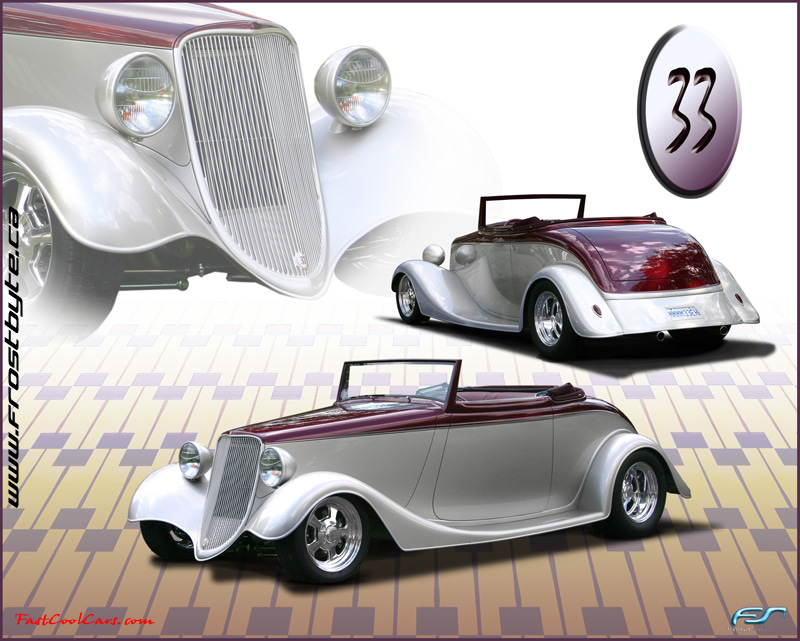 1933 Ford Convertible custom made wallpaper by a friend.