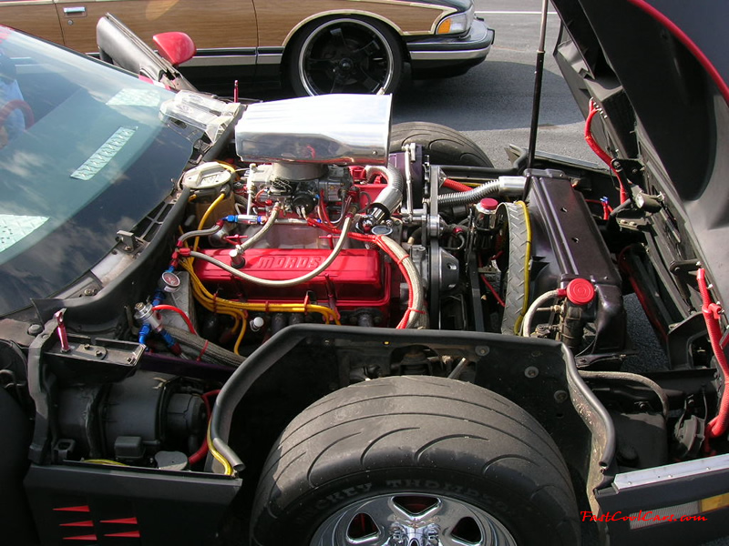 Nopi Nationals - Motorsports Supershow 2005, Chevrolet Corvette, with street scoop sticking through hood, and set up for racing.