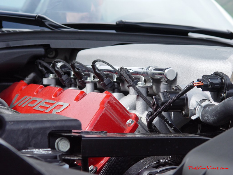 Exotic cars on fast cool cars - High performance at its best, money and horsepower. Dodge Viper, engine compartment.